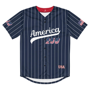Personalized USA 250th Baseball Jersey, Red White and Blue, Custom Patriotic Shirt, Independence Day Apparel, 4th of July