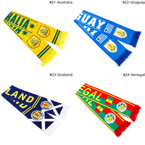 National Soccer Fan Scarf, Soccer Supporter Scarf, Perfect for Stadium Game Day, World Tournament Matches & National Team Fans