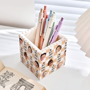 Personalized Baby Face Photo Building Block Pen Holder, Best Dad Ever Puzzle Block, New Dad Gift, Fathers Day Gift For Dad, Papa