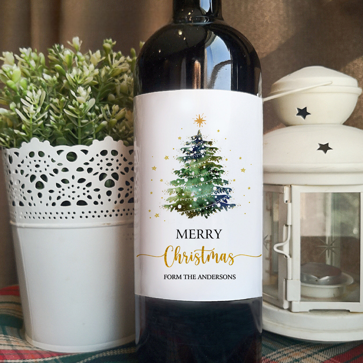 Custom Wine Bottle Labels for Christmas, Stickers Holiday Champagne Bottle Label, Christmas Favor, Funny Christmas Labels, Christmas Family Gift