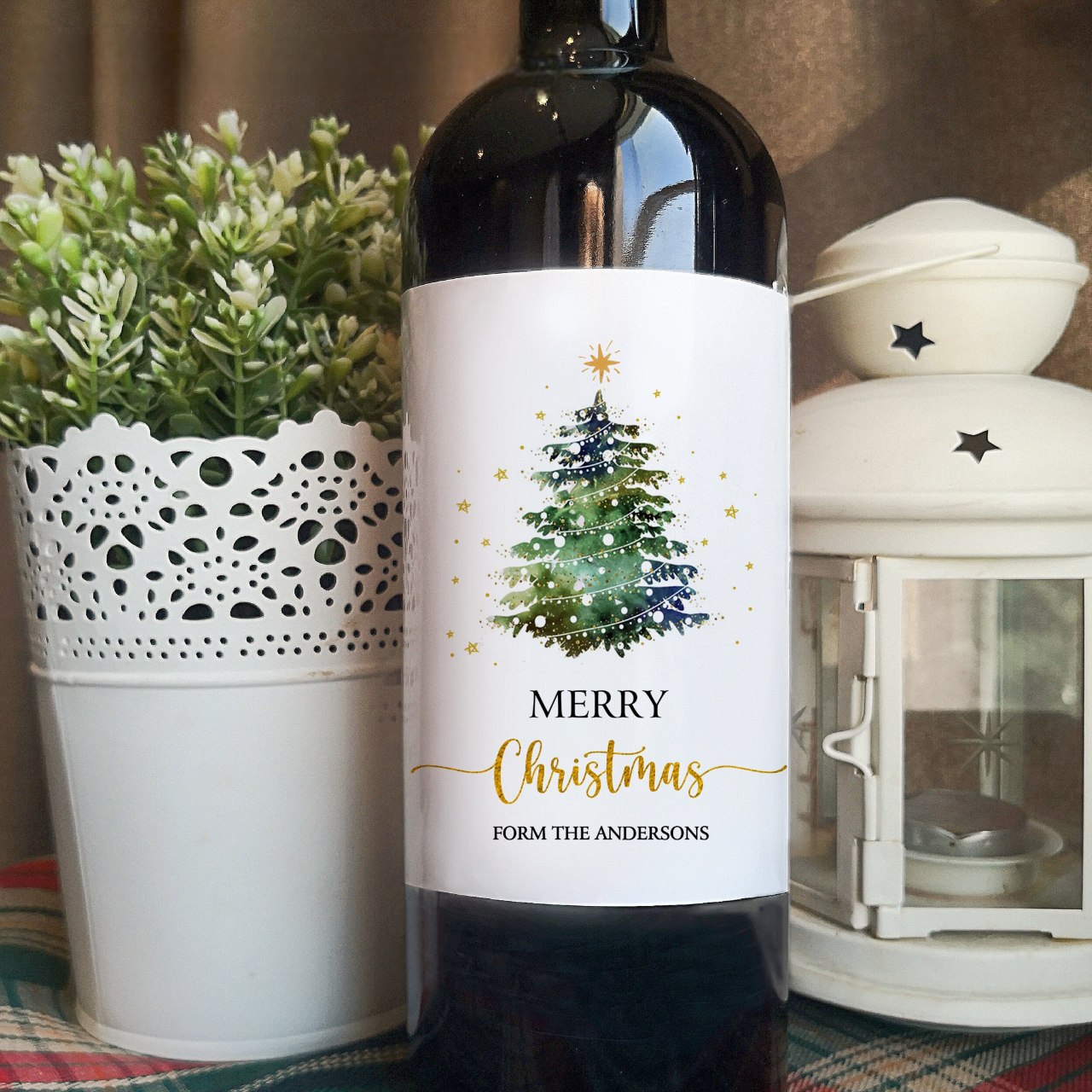 Custom Wine Bottle Labels for Christmas, Stickers Holiday Champagne Bottle Label, Christmas Favor, Funny Christmas Labels, Christmas Family Gift