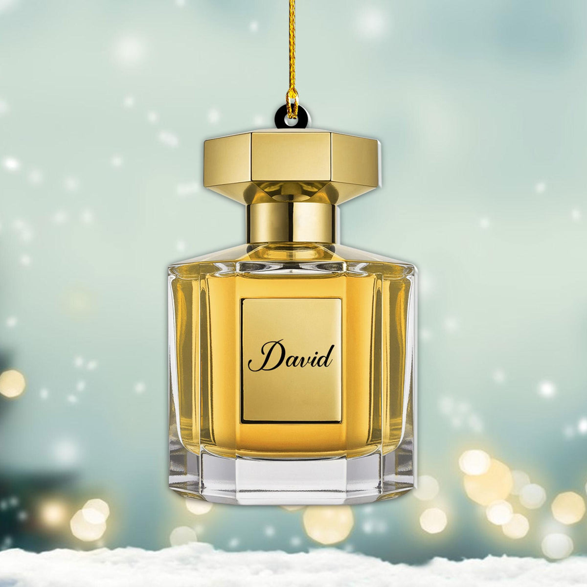 Personalized Perfume Bottle Flat 2D Ornament, Christmas Decoration, Custom Acrylic Ornament