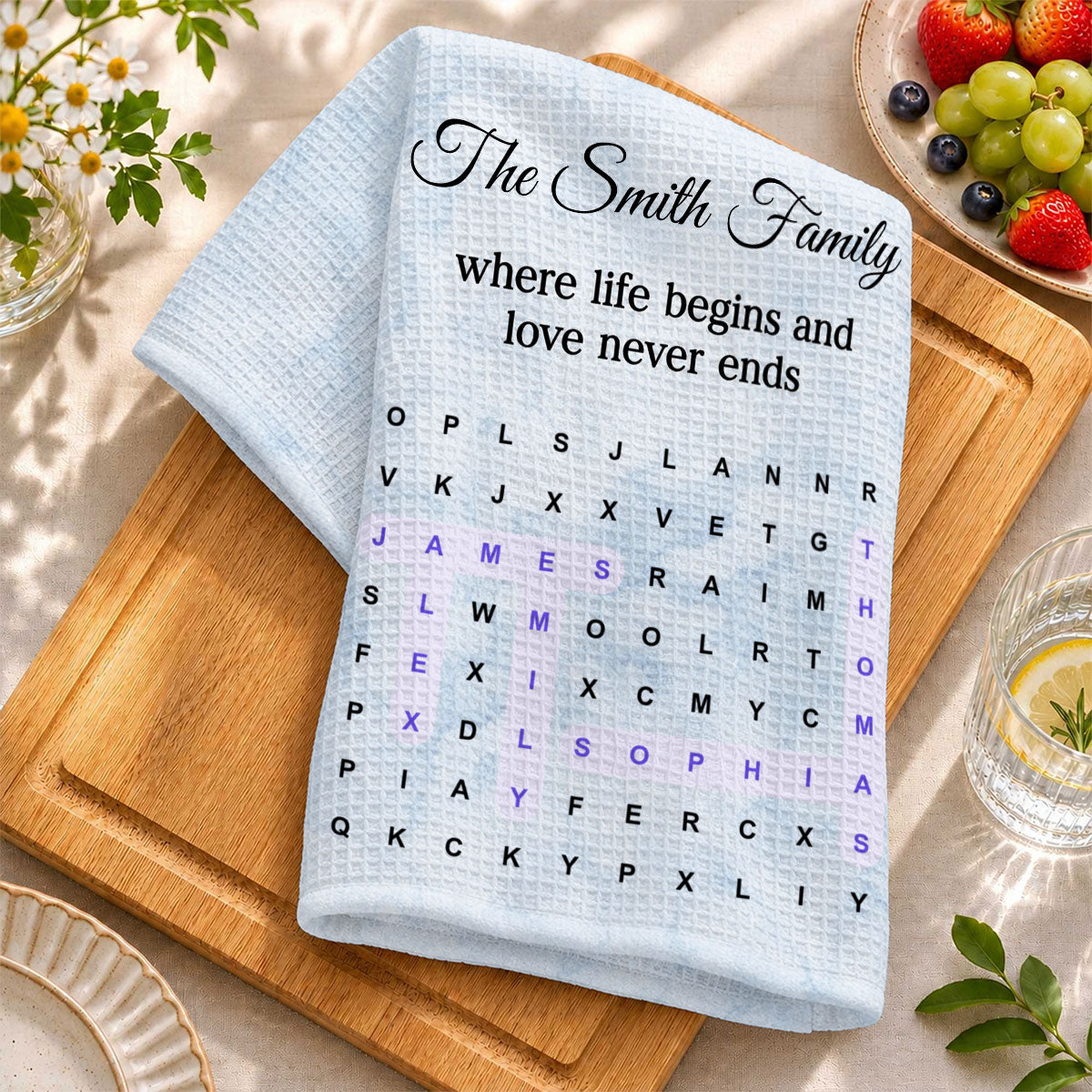 Family Where Life Begins And Love Never Ends Word Search Puzzle - Personalized Name Waffle Weave Kitchen Towel, Housewarming Gift 11a006c5-c8dc-48b4-9684-0c2bc6f5cdc7-1-2-.jpg
