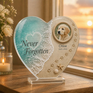 Pet Memorial Heart Acrylic Plaque – Beach Pawprints with Photo, Name & Years - Personalized Heart Shaped Acrylic Plaque 11a85c4a-e41d-4ac0-ac64-69bc709de5b5.jpg