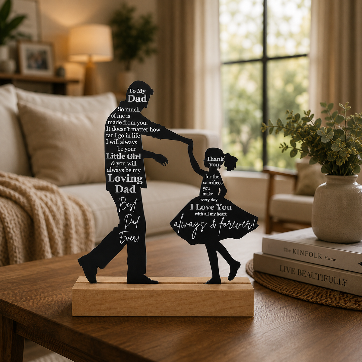 Dad Gifts from Daughter for Birthday Father's Day Christmas Valentine's Day Easter Present - Meaningful Sentimental Dancing Acrylic Plaque Keepsake Desk Decor for Bonus Step Papa Daddy