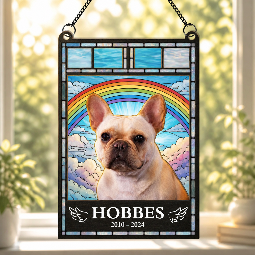 Rainbow Bridge Pet Memorial Photo Suncatcher – Upload Your Pet - Personalized Rectangle Stained Glass Suncatcher (PW) 11cda6ce-ee91-4ada-87b0-030d7d95949f.png