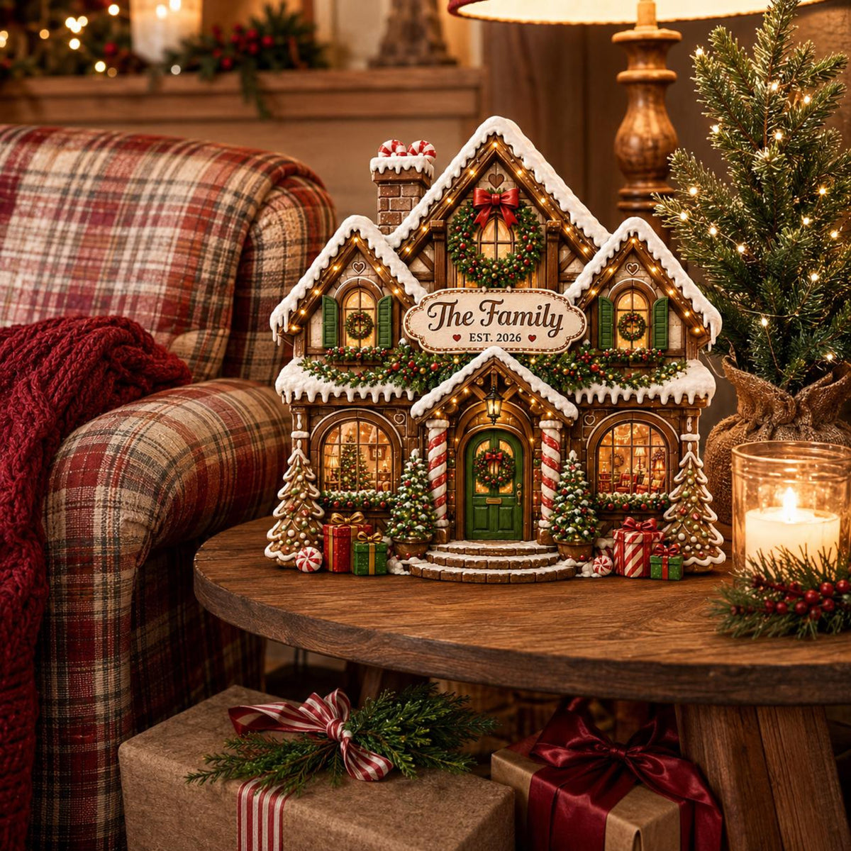 Personalized Christmas Gingerbread House Wooden Block, Custom Family Name Sign, Festive Mantel Decor, Holiday Housewarming Gift, Xmas Decor 11e82a7f-1a69-459b-9ba8-6506249e0183-4.jpg