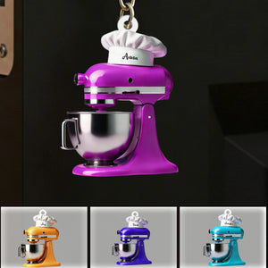 Personalized Cream Mixer Baking Keychain Custom Baking Lover Keyring Cute Baking Tools Design, Cute Kitchen Baking Gift For Her