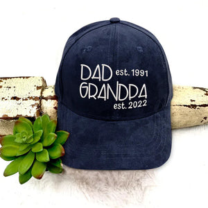 Dad Grandpa Est Year Custom Nickname Embroidered Cap