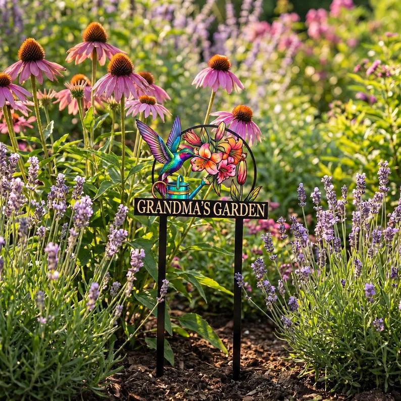 Personalized Garden Name Sign, Custom Family Yard Stake, Hummingbird Metal Garden Art, Floral Outdoor Decor 120a2751-087e-423b-a7f5-e103df593488-dfgerre-4-.webp