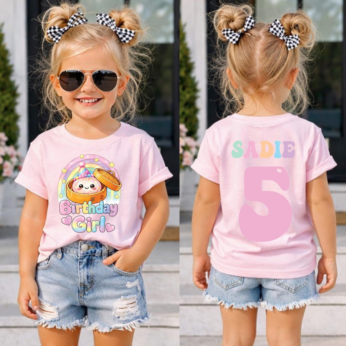 Rainbow Dumpling Birthday Girl Shirt, Cute Kawaii Dumpling Party Tee Gift 120a530a-b079-49ec-a748-3aa9364e368c-2.jpg