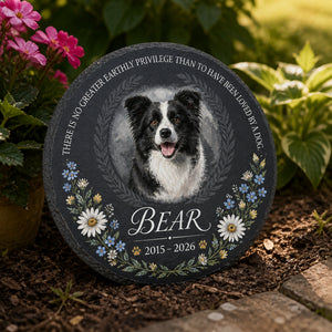 Loved By A Dog - Personalized Pet Memorial Stone (Photo, Name & Years) - Personalized Memorial Stone 120cdb5e-6310-43cc-bef8-3270844c2485.jpg