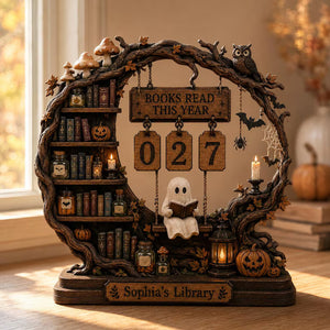 Personalized Whimsical Ghost Reading Tracker | Wooden Book Counter, Enchanted Library Decor 121839a1-6580-4b97-9d76-4fe6bdc09150-sfdsrgred-1-.jpg