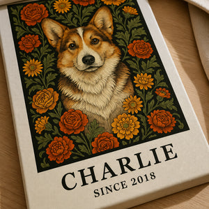 Custom Pet Portrait Canvas – Floral Cameo, Name & Est. Year - Personalized Canvas 121854b8-e571-4c55-8413-b201103e7e39.jpg