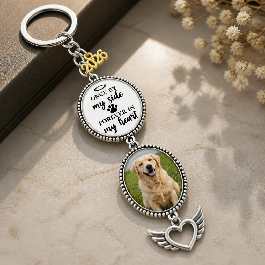 Pet Memorial Graduation Photo Charm Keychain — Once By My Side - Personalized Photo Charm Keychain 1218df18-75af-49f3-9957-adb1ff6ec3b2.jpg