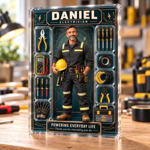 Title: Personalized Electrician Acrylic Block – Custom Photo & Name Electrician Figure, Workshop Decor & Electrician Appreciation Gift 124f1486-c8dd-4d8d-8e43-f8b1b64edb86-Personalized-Electrician-Plaque-on-Workshop-Desk-4.png