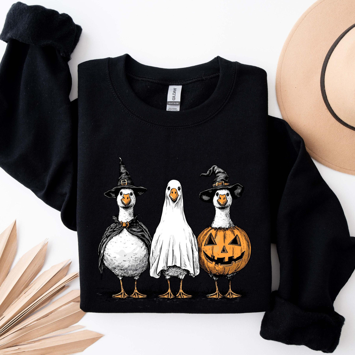 Funny Halloween Goose Sweatshirt, Spooky Season Unisex Pullover, Ghost Pumpkin Duck Fall Shirt, Halloween Gift Tee, Woman Halloween Sweatshirt 125bc578-5a06-42c8-a439-39a33a23af03-1.png