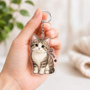 Custom Pet Portrait KeyChain: Personalized Dog Photo Gift
