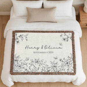 Personalized Wedding Blanket with Names & Date, Anniversary Engagement Throw, Custom Couple Gift, Bridal Shower or Bachelorette Present 127eacb0-d94b-4f9e-988d-555f46b67031-4.jpg
