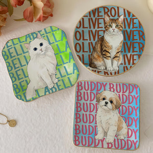 Custom Pet Portrait Name Watercolor Jewelry Dish, Personalized Cat Mom Jewelry Dish, Pet Memorial Gift for Pet Lover 12805a25-4c18-4eaa-8b88-18031f98d52a-8.jpg