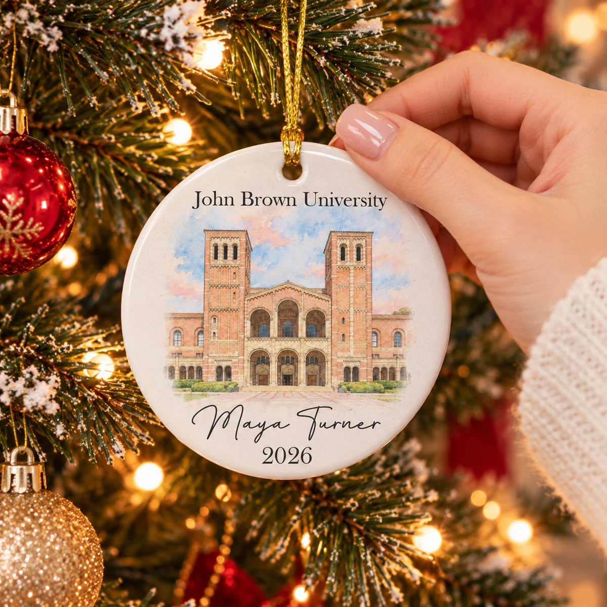 Custom College Photo Keepsake Graduation Gift - Personalized Ceramic Ornament 129a9b33-9bc8-484c-a9a6-9cb83c33f872-banner-2-.png