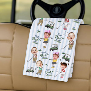 Personalized Baby Photo Golf Towel for Dad, Kids Photo Golf Towel, Best Dad By Par Towel, Fathers Day Gift For Husband, Golf Dad Gift