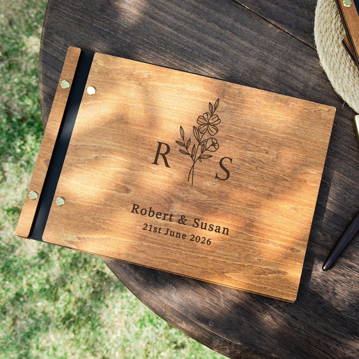 Personalized Wedding Guestbook, Elegant Wooden Wedding Guest Book, Reception Book , Photobooth Guestbook, Photo Album, Wedding Keepsake