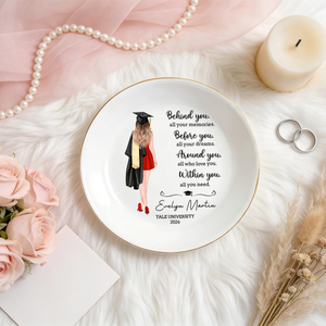 Personalized Graduation Jewelry Dish, Ceramic Graduation Ring Holder, Trinket Tray For Daughter, Custom Graduation Gift For Her, Class of 2026