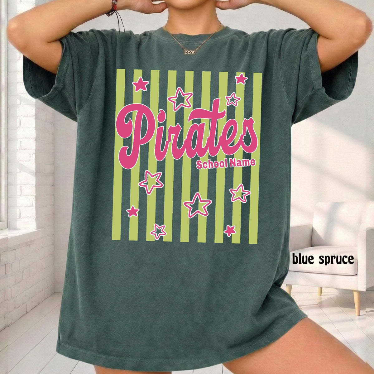 Comfort Colors Custom Mascot Team Shirts, Striped School Spirit Shirt, Game Day Mom Shirt, Back To School