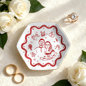 Custom Engagement Ring Dish, Personalized Engagement Gift for Bride, Engaged Jewelry Dish for Her, Custom Wedding Jewelry Tray