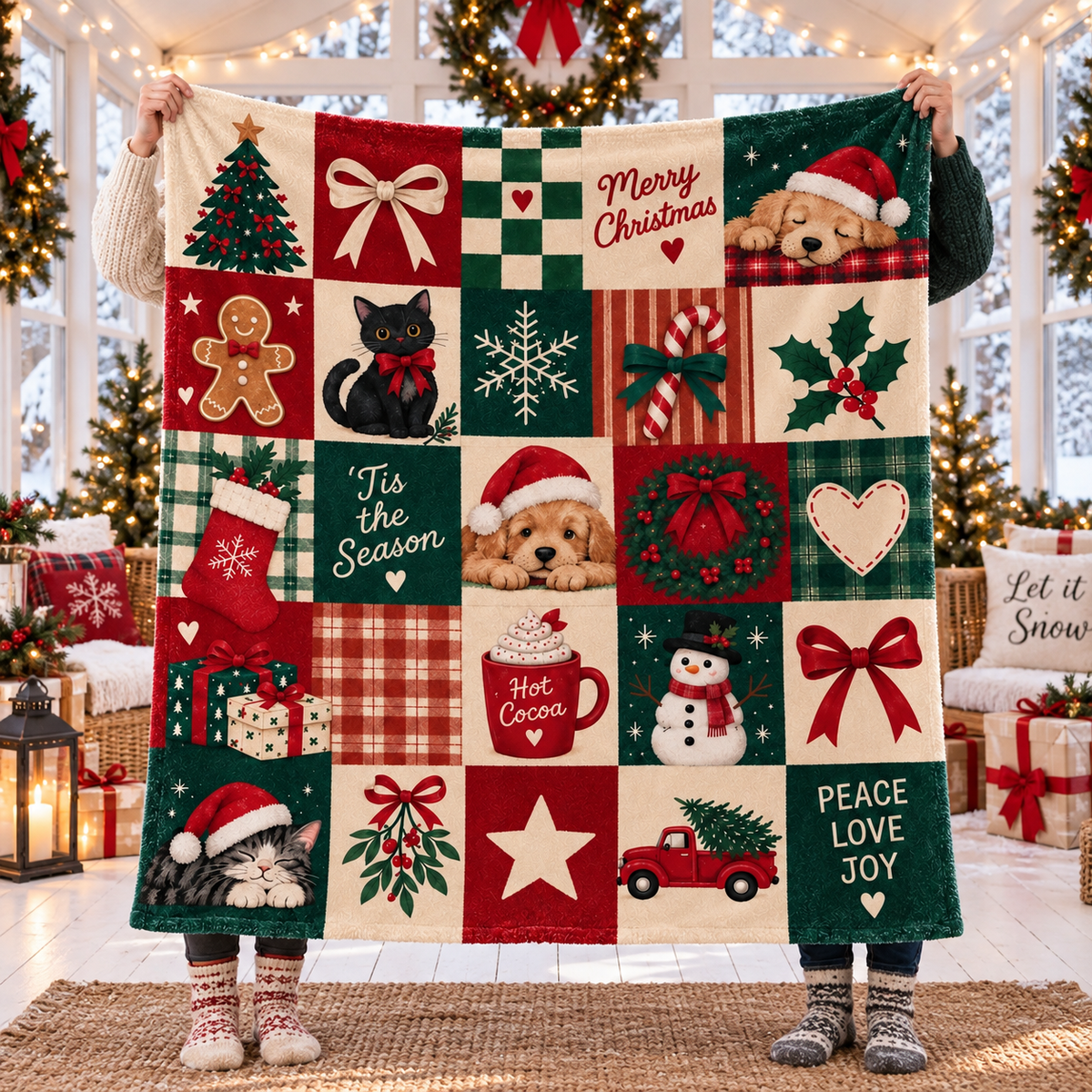 Christmas Patchwork Blanket, Black Cat Puppy Throw, Red Green Plaid Flannel Fleece, Gingerbread Snowman Decor, Cozy Holiday Gift for Women 12a8f436-be63-4684-a438-b3260278094d-9dd51107-07ef-44af-9dd2-0a05941013ee.png
