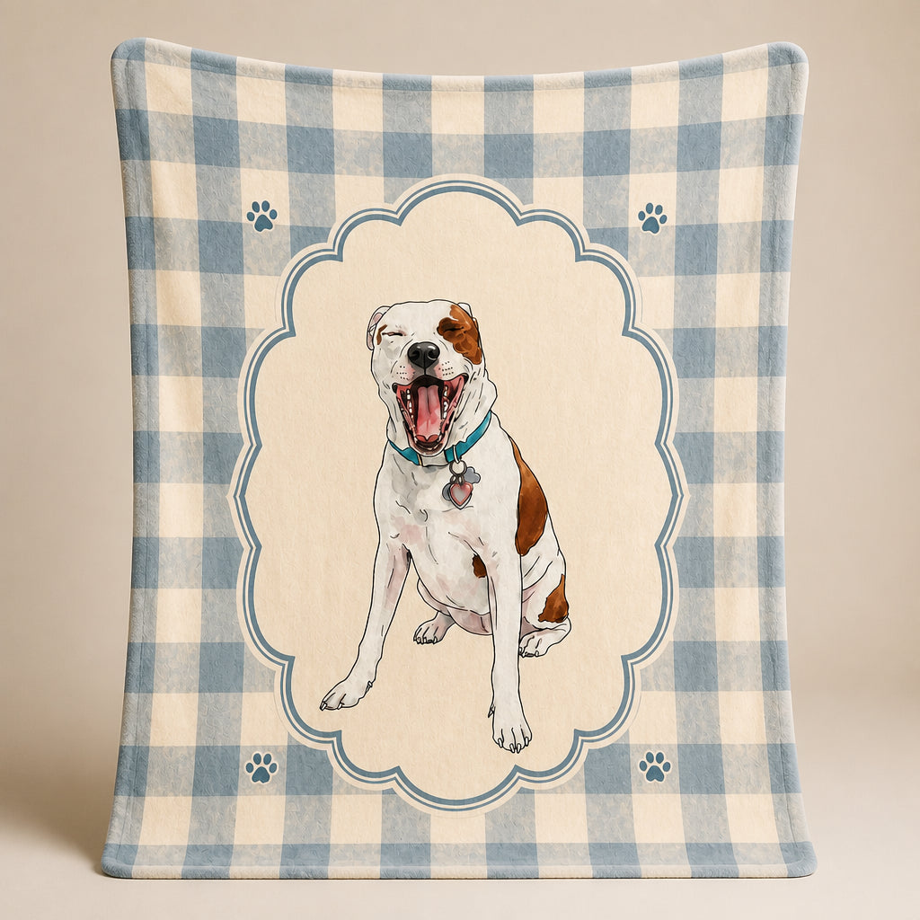 Custom Pet Portrait Blanket – Scalloped Frame Gingham - Personalized Blanket 12b74991-6ef4-46cb-aea4-27fcee1a1f48.jpg