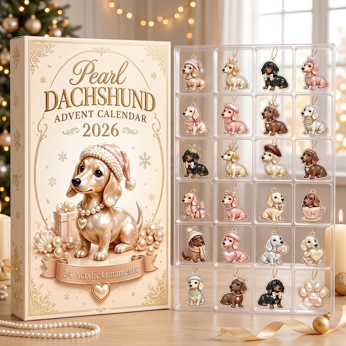 Pearl Dachshund Advent Calendar 2026, Dachshund Christmas Countdown, 24 Pcs Dachshund Dog Acrylic Ornaments, Dachshund Lover Gift, Xmas Tree Decor 12de61f4-f67f-42ac-967d-2014666ba4b2-il_fullxfull.8590082094_qmpw-1-.jpg