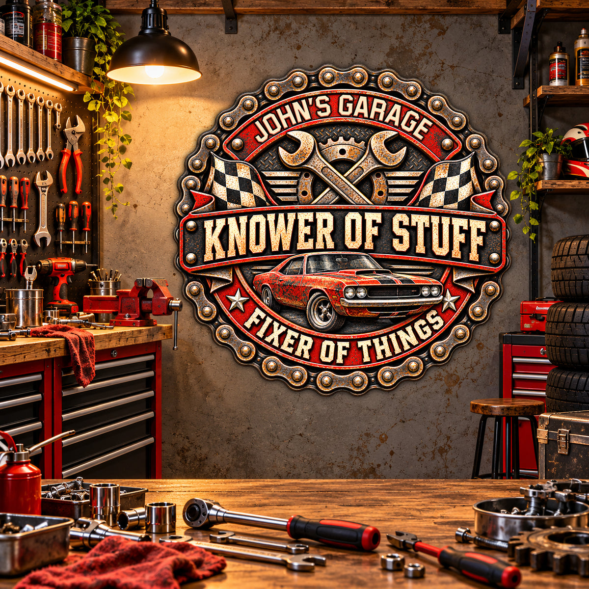 Knower Of Stuff Metal Wall Art - Personalized Garage Gifts for Him 12e3e34d-7bbb-474d-9126-f70870df933f-2.jpg