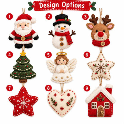 Handmade Christmas Felt Ornament Set, Santa, Snowman & Reindeer Tree Decorations, Traditional Winter Holiday Decor, Cute Christmas Gift 12e521aa-65cb-4a3d-8c5b-3f550ef0594d-c4.webp