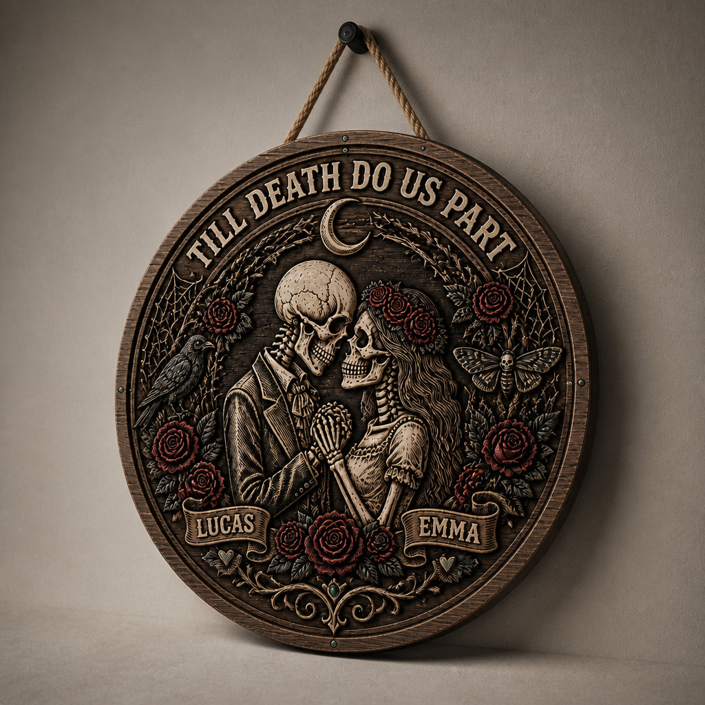 Till Death Do Us Part Personalized Skeleton Couple Wood Sign - Personalized Wood Sign 130112a6-97a1-4803-be0e-b36e9e739461.jpg