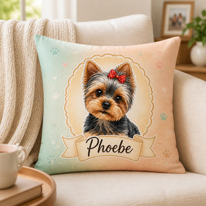 Custom Pet Portrait Pillow – Upload Photo, Hand‑Drawn Style with Name Accent - Personalized Pillow 133b4670-f662-4531-bfab-89f5c653b09c.jpg