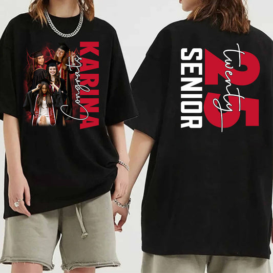 Custom Photos Class Of 2025 Shirt - Personalized Mom Graduation Shirt
