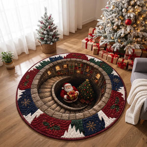 Santa Spiral Staircase 3D Round Rug, Christmas Optical Illusion Floor Mat, Non-Slip Xmas Home Decor, Christmas Gift for Family 1373a820-c178-4269-9107-c6f99f5f5738-gfdgf-5-.webp