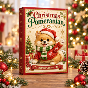 Christmas Pomeranian Advent Calendar 2026 - 24-Day Festive Countdown, Acrylic Charms Blind Box - Gift For Pomeranian Lovers 138332ed-206e-4f07-a95f-3d8a9edd4116-christmas-pomeranian-box.png
