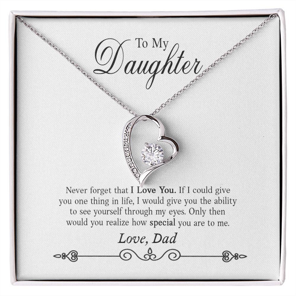To My Daughter Never Forget That I Love You Necklace With Message Card, Gift For Daughter, For Daughter, for Daughter, Love From Dad. 1387.jpg