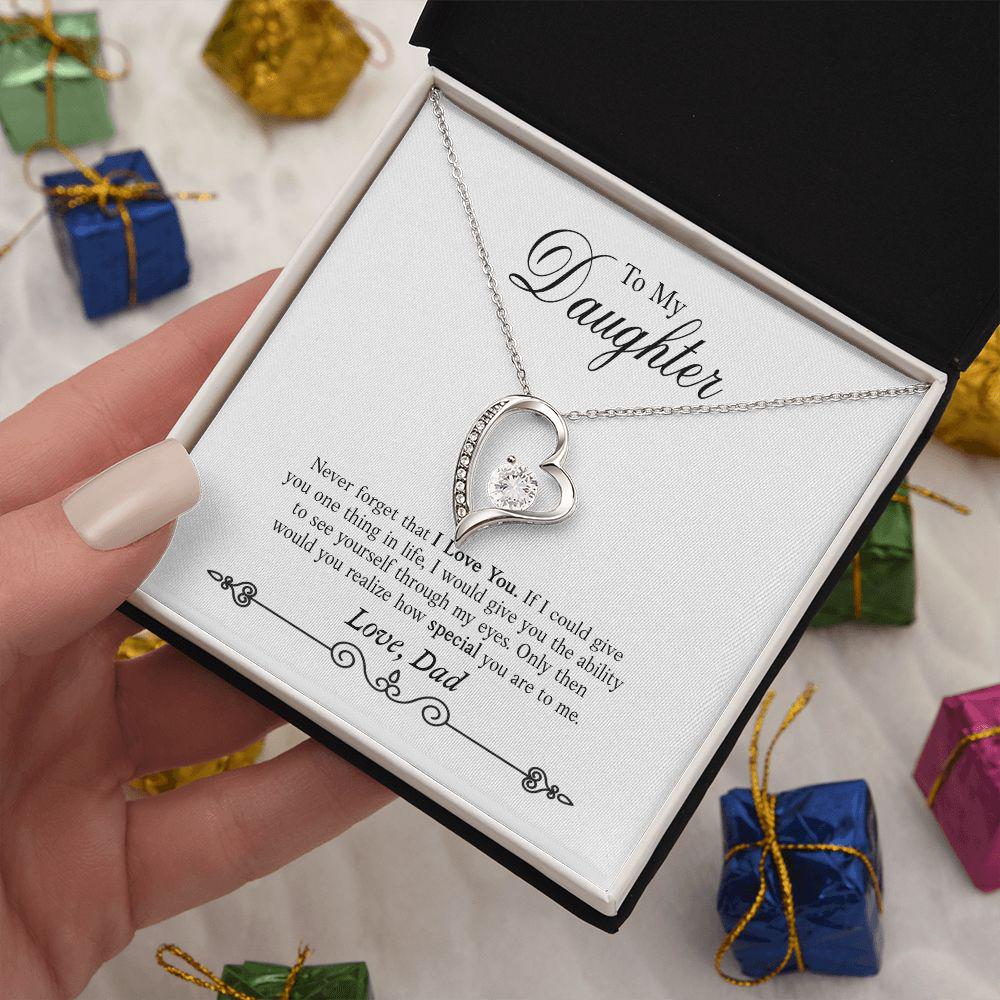 To My Daughter Never Forget That I Love You Necklace With Message Card, Gift For Daughter, For Daughter, for Daughter, Love From Dad. 1388.jpg