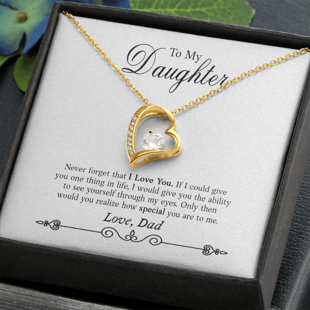 To My Daughter Never Forget That I Love You Necklace With Message Card, Gift For Daughter, For Daughter, for Daughter, Love From Dad. 1392.jpg
