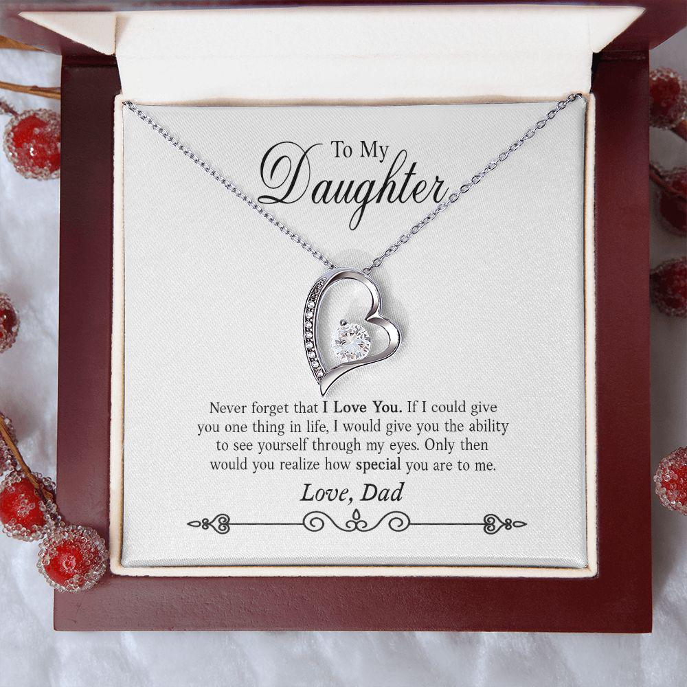 To My Daughter Never Forget That I Love You Necklace With Message Card, Gift For Daughter, For Daughter, for Daughter, Love From Dad. 1393.jpg