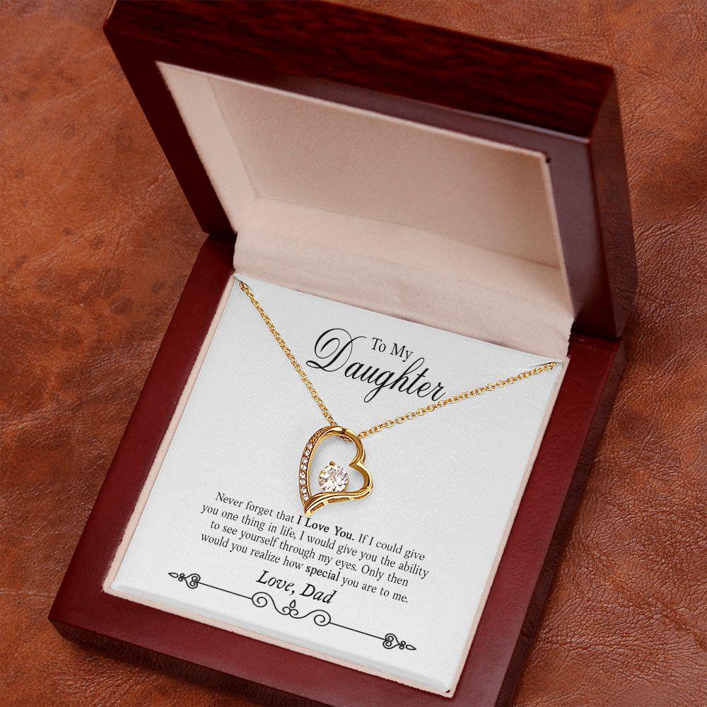 To My Daughter Never Forget That I Love You Necklace With Message Card, Gift For Daughter, For Daughter, for Daughter, Love From Dad. 1394.jpg