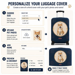Custom Pet Portrait Luggage Cover – Travel Badge Edition - Personalized Luggage Cover 1398de50-ac72-4eaf-9263-031a43156dff.jpg