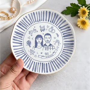 Custom Engagement Ring Dish, Personalized Engagement Gift for Bride, Engaged Jewelry Dish for Her, Custom Wedding Jewelry Tray