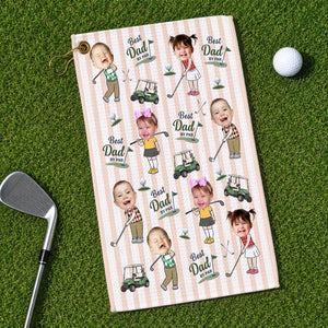 Personalized Baby Photo Golf Towel for Dad, Kids Photo Golf Towel, Best Dad By Par Towel, Fathers Day Gift For Husband, Golf Dad Gift