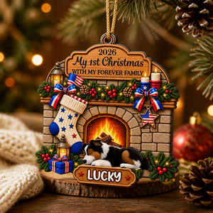 My 1st Christmas With My Forever Family — Pet Portrait Fireplace Ornament - Personalized 3-Layered Wood Ornament 13a3cb28-f9df-4d49-bd2e-342c66f13c5f.jpg
