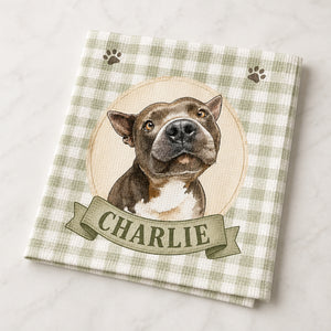 Custom Pet Watercolor Kitchen Towel – Gingham Medallion - Personalized Kitchen Towel 13b64fe8-fc68-4cc4-b36f-706ff7466631.jpg